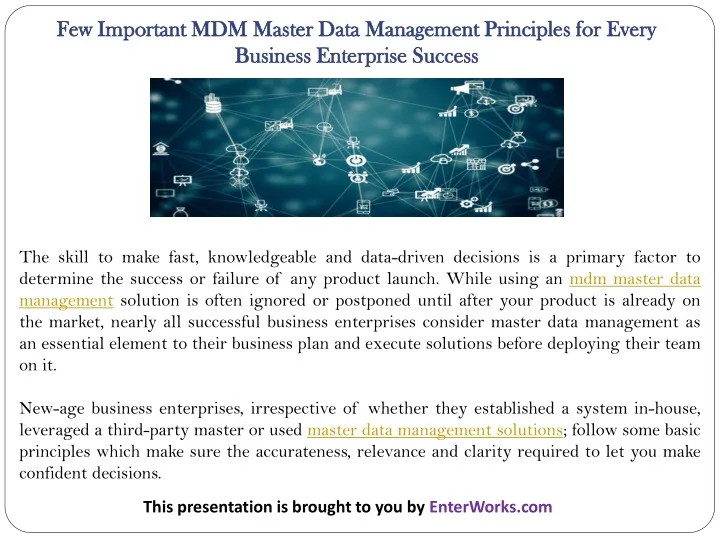 few important mdm master data management