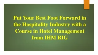 Study Hotel Management in Abroad