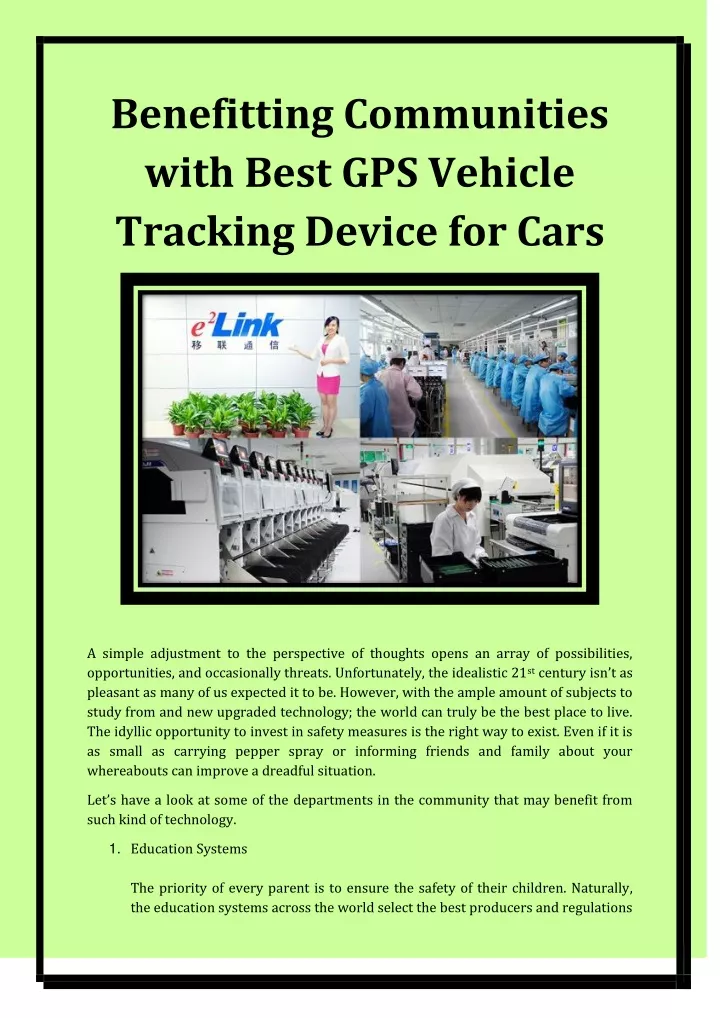 benefitting communities with best gps vehicle