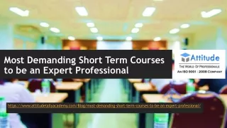 Most Demanding Short Term Courses to be an Expert Professional