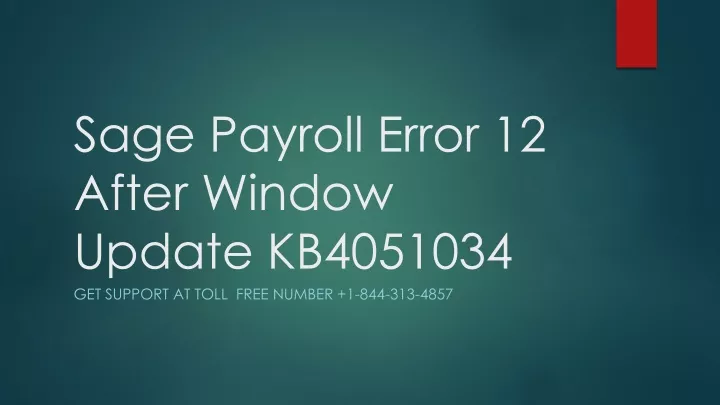 sage payroll error 12 after window update kb4051034