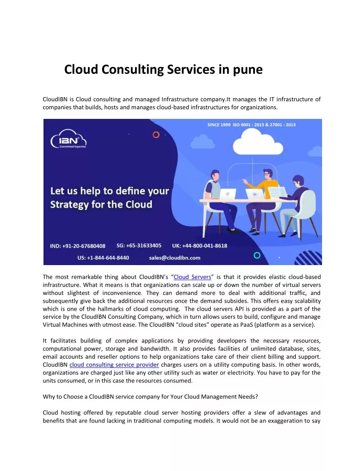 cloud consulting services in pune cloudibn