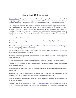 Cloud Cost Optimization Services in Pune