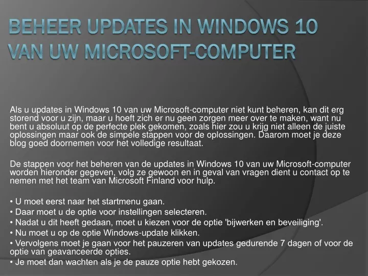 beheer updates in windows 10 van uw microsoft computer