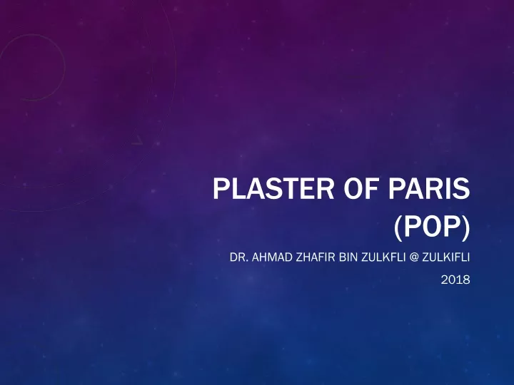 plaster of paris pop