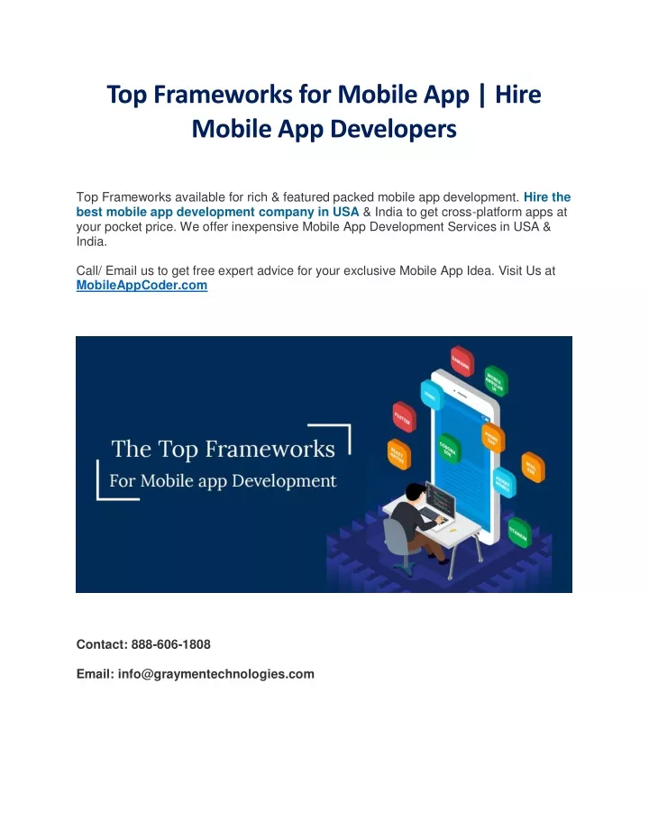 top frameworks for mobile app hire mobile