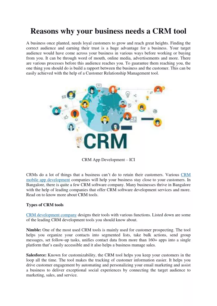 reasons why your business needs a crm tool