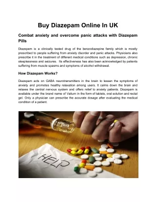 Buy Diazepam Online In UK