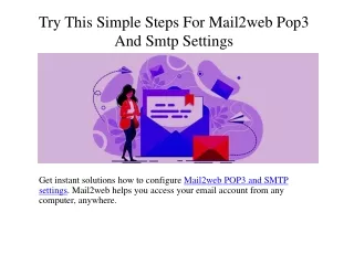 try t his s imple s teps f or mail2web pop3 and smtp settings