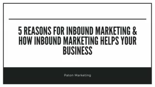 Why do people go for Inbound marketing? How it can help your business? Here are some reasons for the same. Read now to k