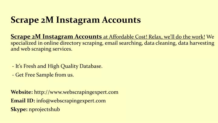 scrape 2m instagram accounts