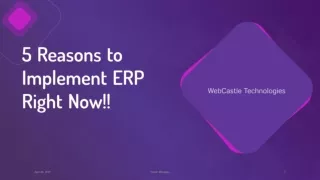 5 Reasons To Implement ERP Right Now!!