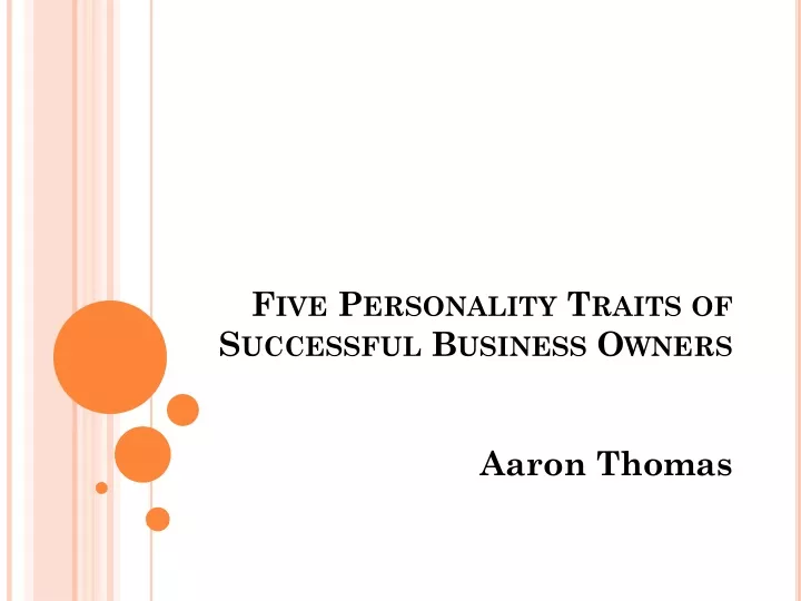 five personality traits of successful business owners