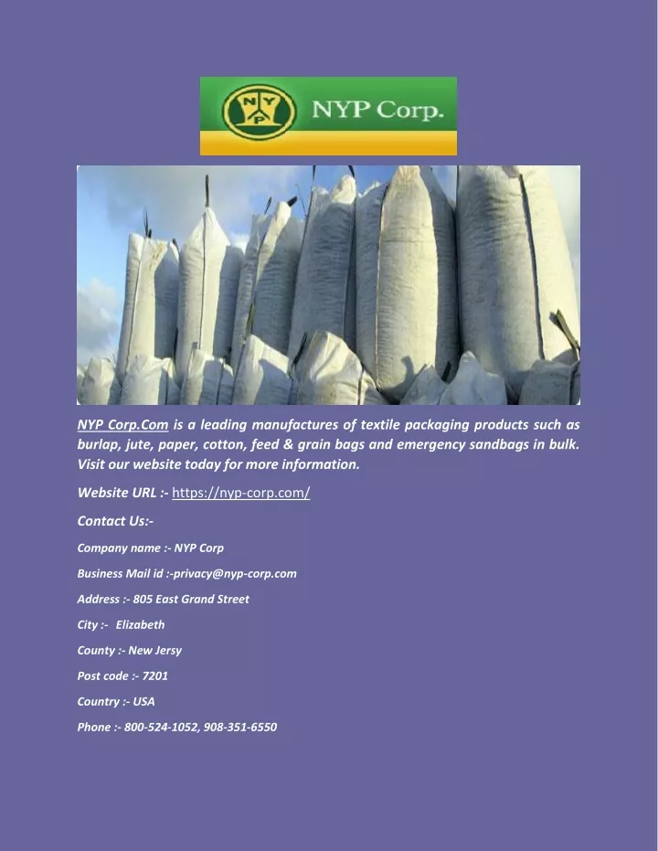 nyp corp com is a leading manufactures of textile