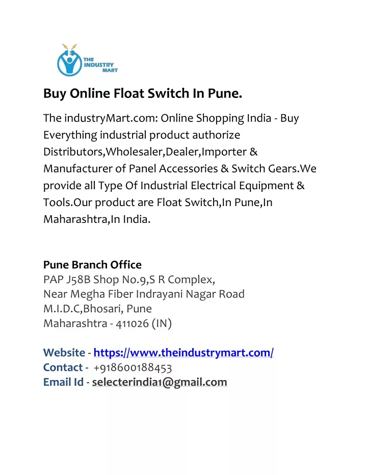 buy online float switch in pune