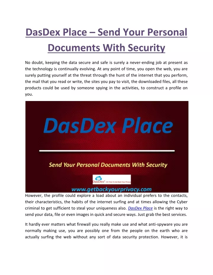 dasdex place send your personal documents with