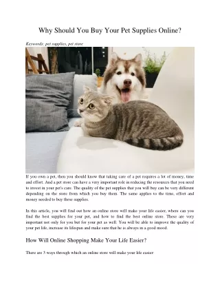 why should you buy your pet supplies online