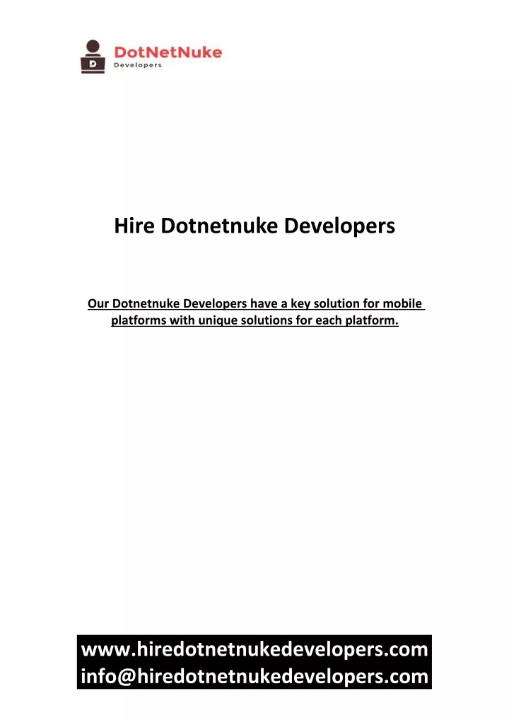 hire dotnetnuke developers