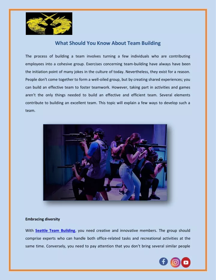 what should you know about team building