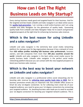 how can i get the right business leads