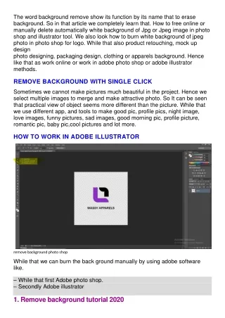 the word background remove show its function