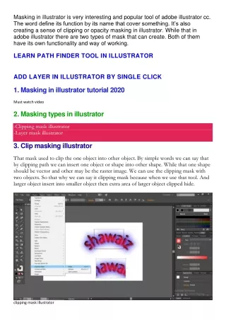 masking in illustrator is very interesting