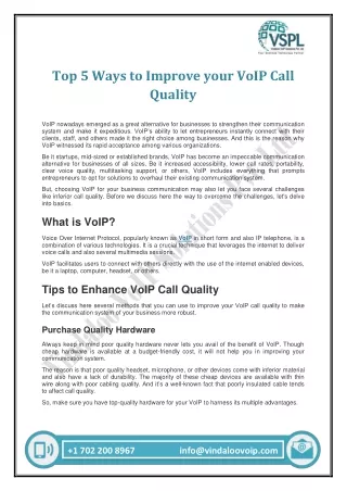 top 5 ways to improve your voip call quality