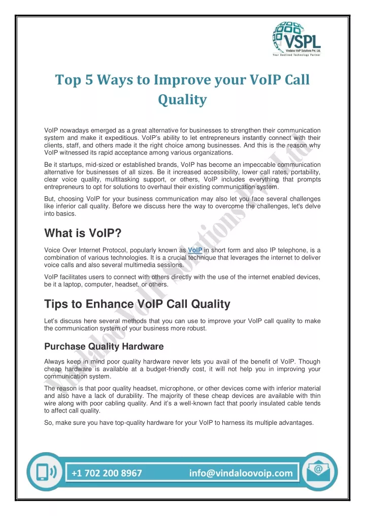 top 5 ways to improve your voip call quality