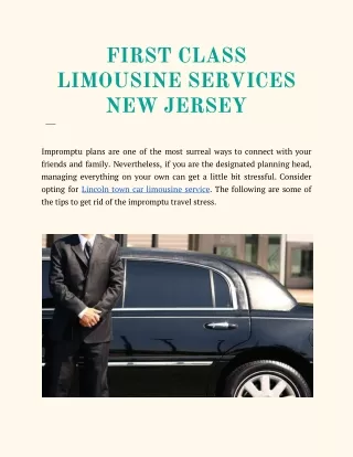 Lincoln Town Car Limousine Service New Jersey
