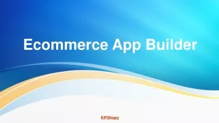 Ecommerce App Builder