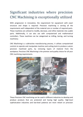 significant industries where precision