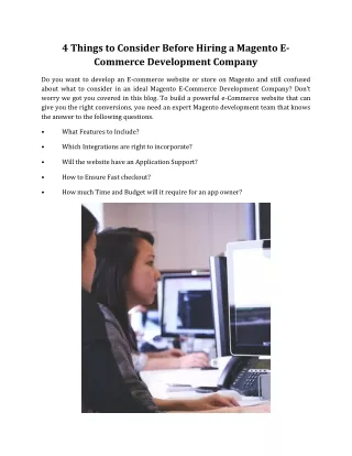 4 things to consider before hiring a magento