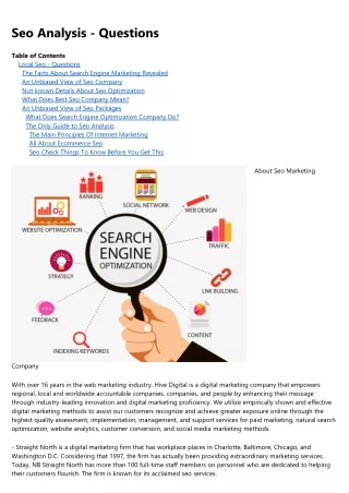 seo analysis questions