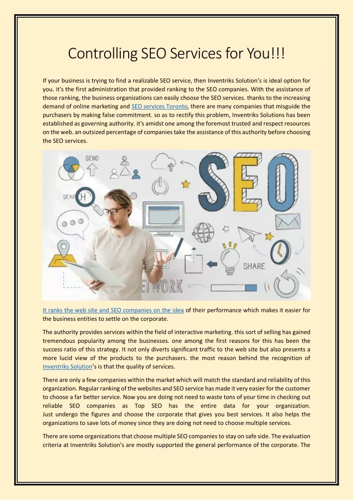 controlling seo services for you