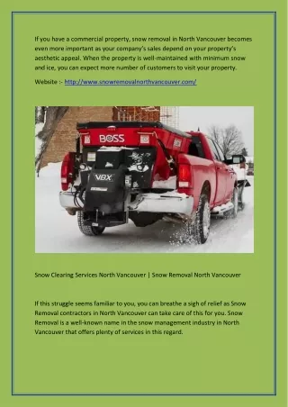 Ice Removal Services North Vancouver | Snow Removal North Vancouver
