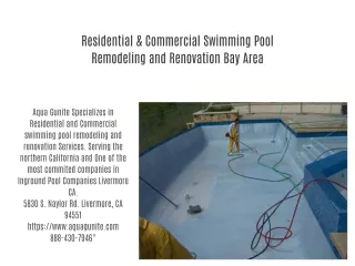Commercial Swimming Pool Remodeling Service
