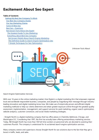 excitement about seo expert