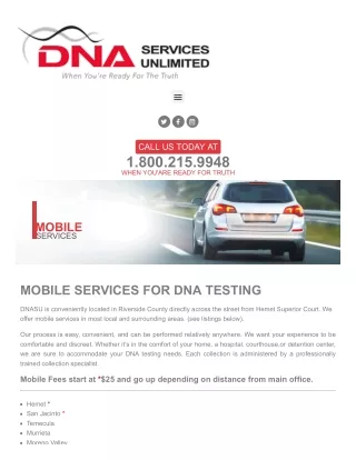 MOBILE SERVICES FOR DNA TESTING