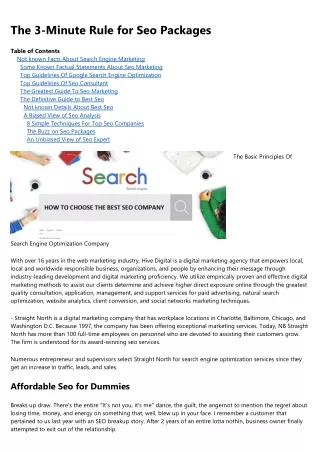 the 3 minute rule for seo packages