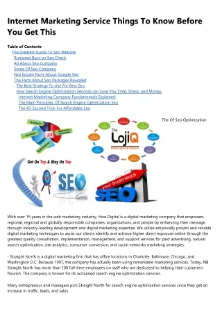 internet marketing service things to know before