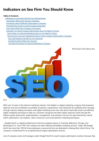 indicators on seo firm you should know