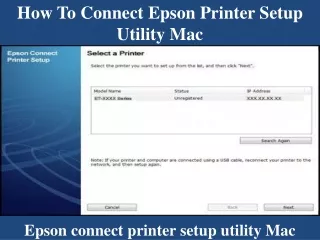 How To Connect Epson Printer Setup Utility Mac