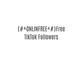 {&&FREE^} Free TikTok Followers and Likes