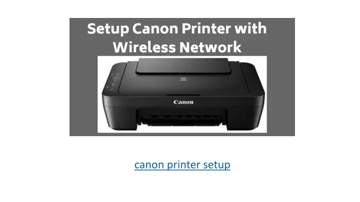 canon printer setup