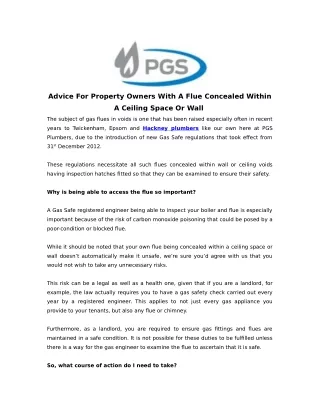 advice for property owners with a flue concealed