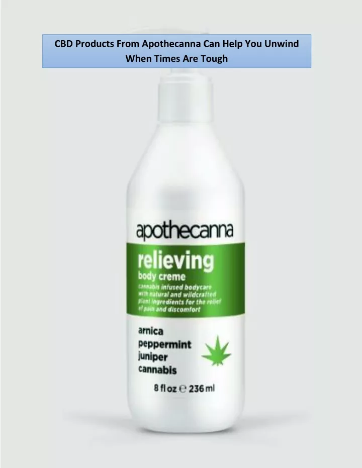 cbd products from apothecanna can help you unwind