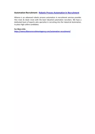 automation recruitment robotic process automation