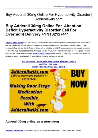 Buy Adderall 30mg Online For  Hyperactivity Disorder  | Adderallwiki.com