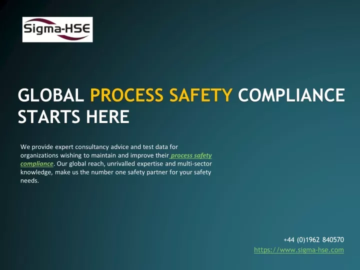 global process safety compliance starts here