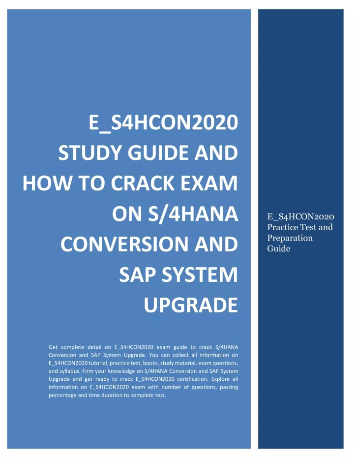 e s4hcon2020 study guide and how to crack exam